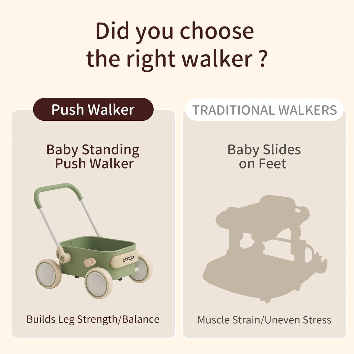 PULA Baby Push Walker with Wheels Toddler Wagon for First Learner - Purple - image 4