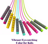 Homello 6 pack of adjustable 9 foot jump ropes for kids with soft foam handles in six colors - view 7