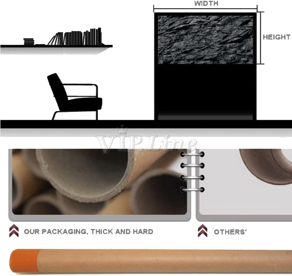 VIP. LINE 3D Effect Black Stone Texture Aquarium Background Poster - 60" x 30"/ 152 x 76cm - image 4