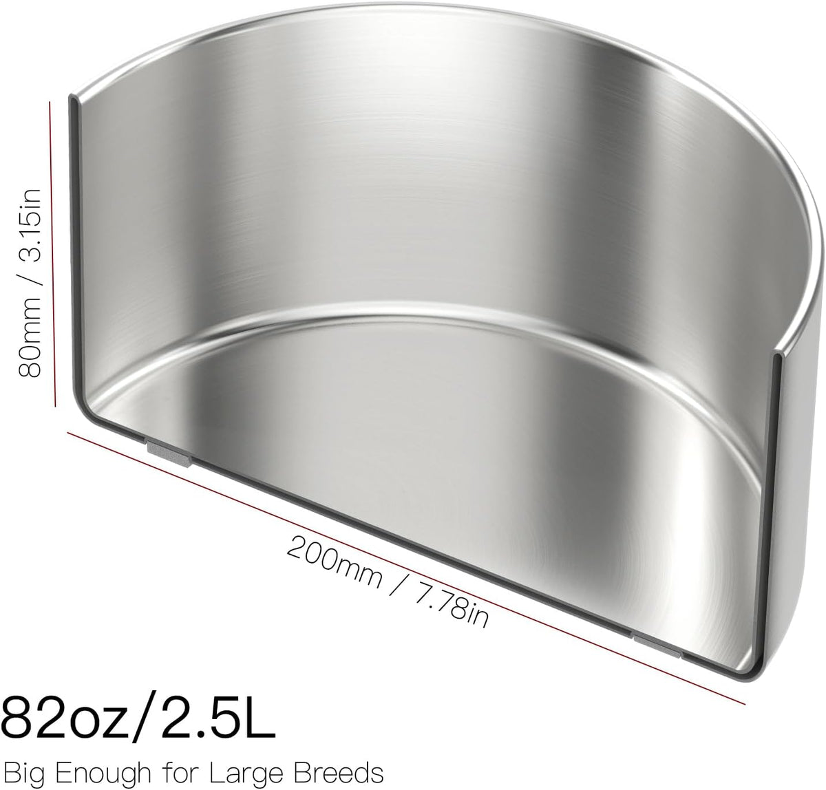 Feedoo 1Gallon Double Layer 304 Stainless Steel Dog Bowl - 2L - image 3