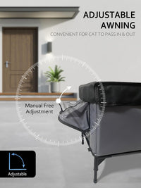 Heated Cat House for Outside Insulated in Winter - Dark Gray / 16.2"L x 16.2"W x 19.3"H - image 3