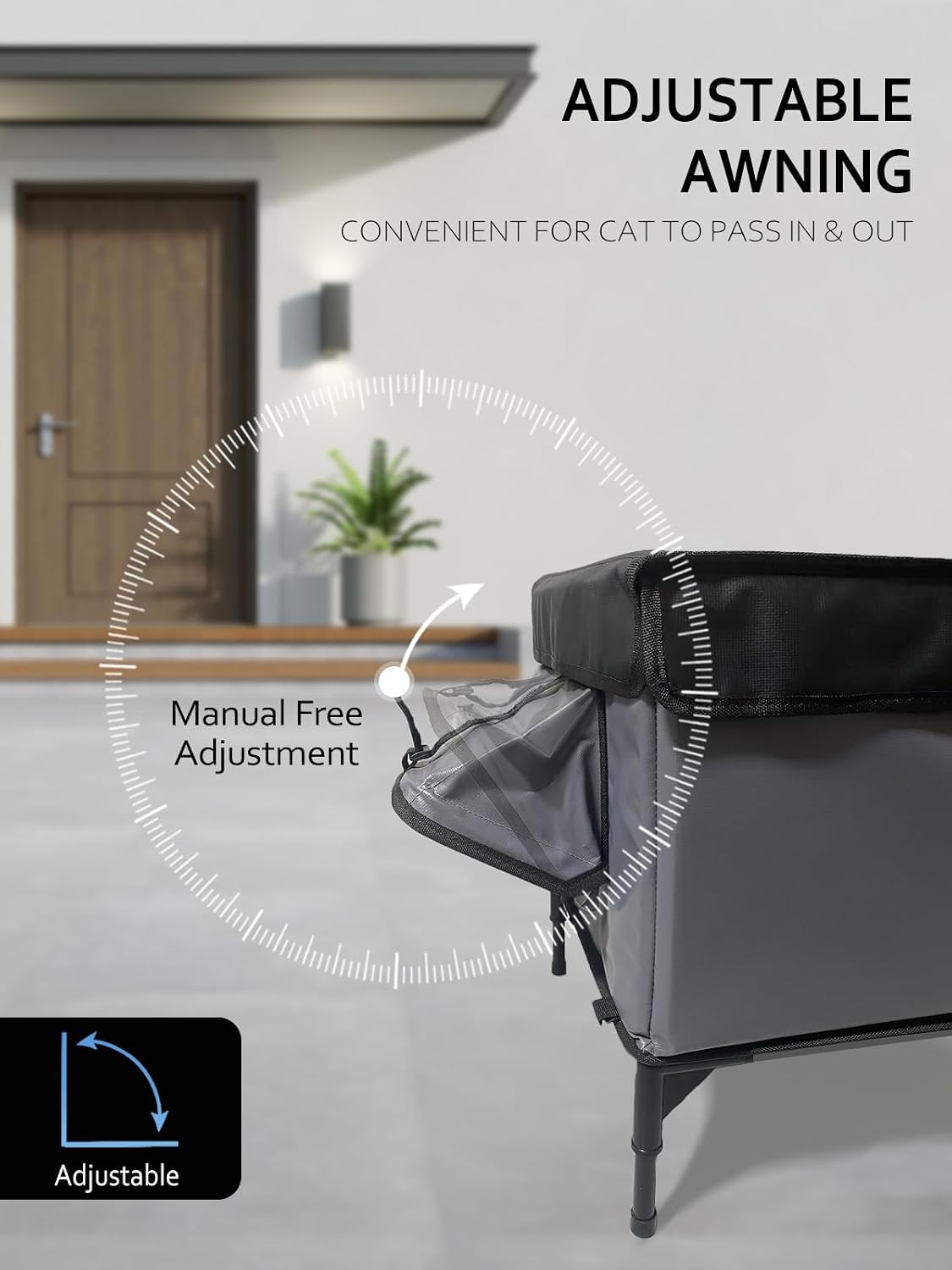 Heated Cat House for Outside Insulated in Winter - Dark Gray / 16.2"L x 16.2"W x 19.3"H - image 3