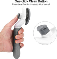 Cat Brush for Shedding, Skin Friendly Self-Clean Dog Slicker Brush – Essentials for Cats - Gray - image 3