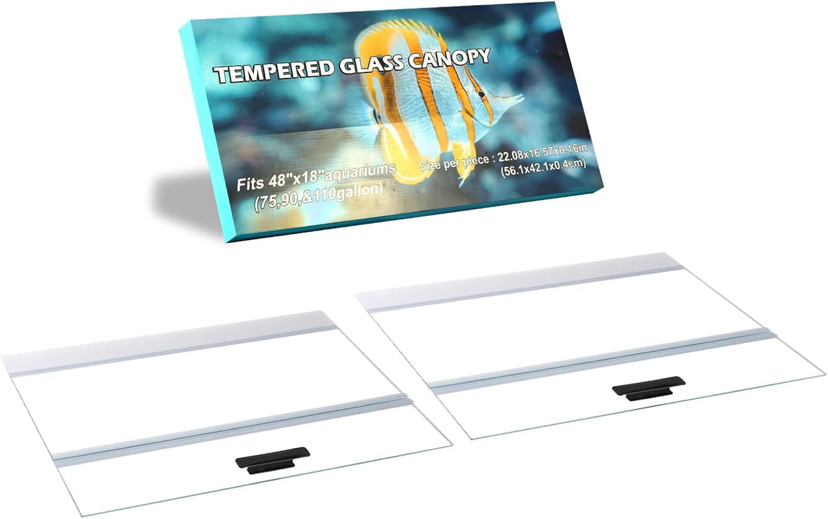 29.21x11.69 x0.16in Clear Tempered Glass Canopy – Essentials for Fish - 2PCS-22.08x16.57in