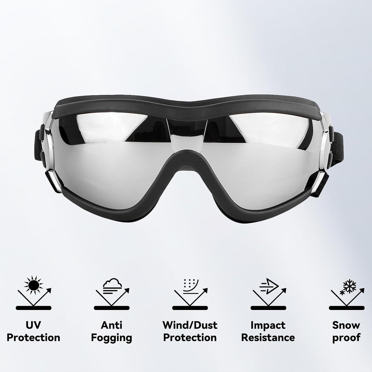 Medium Clear Dog Goggles Eye Protection - Style Black / Large - image 4