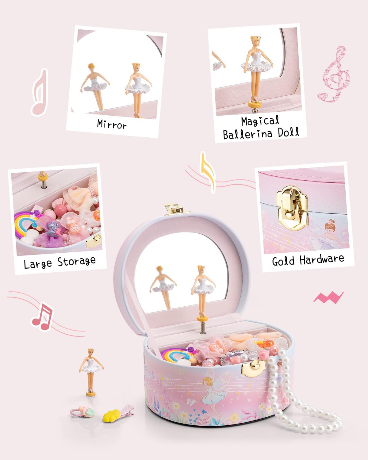 VLANDO Musical Jewelry Box for Girls - Fairy - image 4