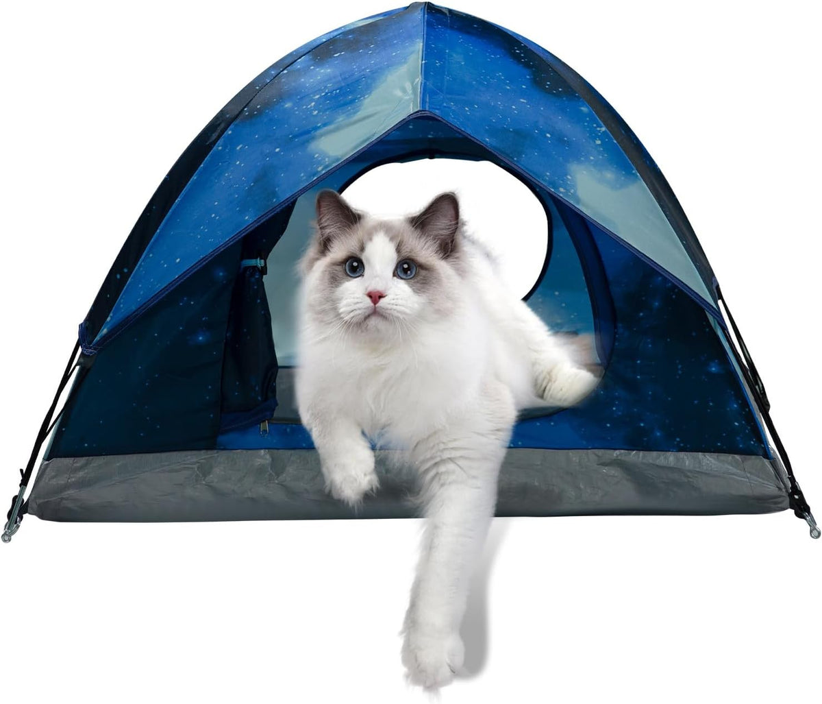 ASFANES Foldable Pet Tent for Medium Dogs & Cats - Navy Blue / M