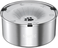SCHITEC Dog Water Bowl No Spill - 3L Light Gray