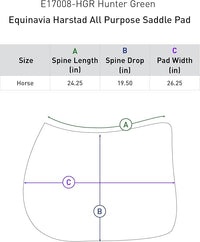Equinavia Harstad All Purpose Saddle Pad | Classic & Durable | Moisture-Wicking Tricot Backing