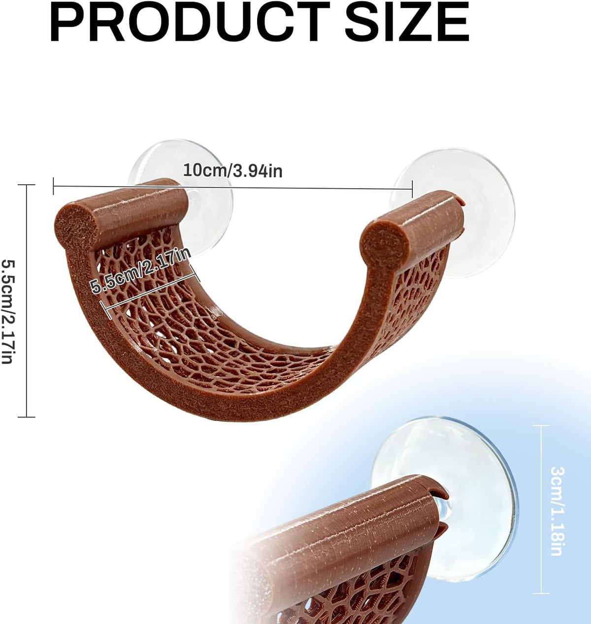 Betta Fish Hammock, White Floating Resting Leaf with Suction Cup - Brown - image 2