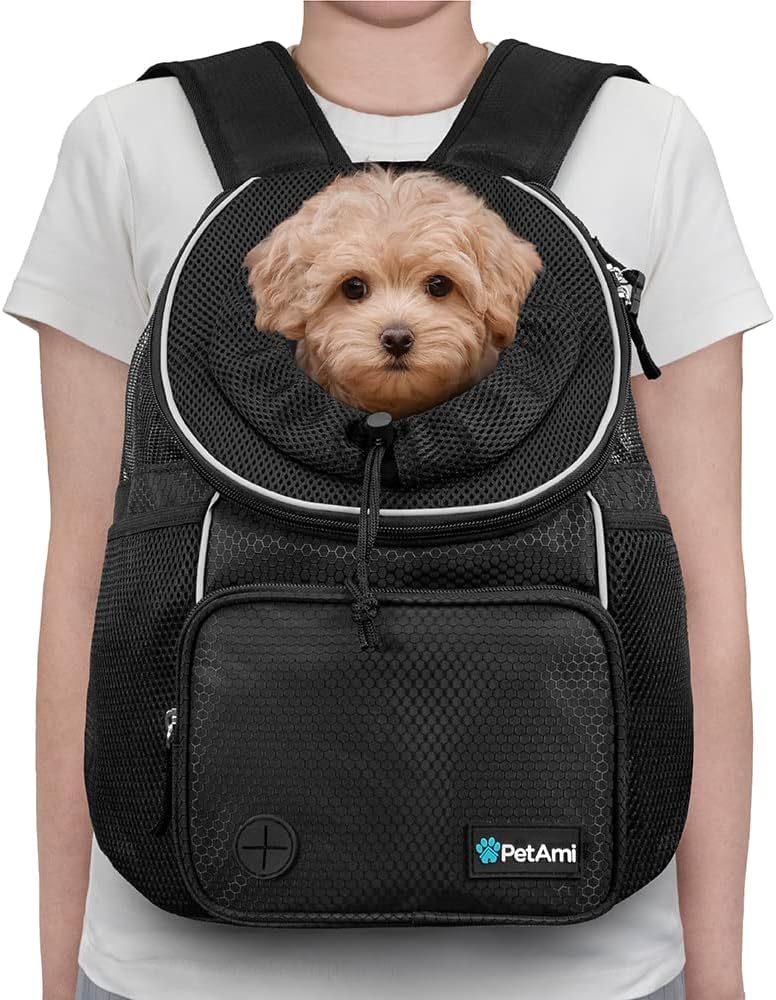 PetAmi Dog Front Carrier Backpack - Medium (15x8x15.5) / Black - image 2