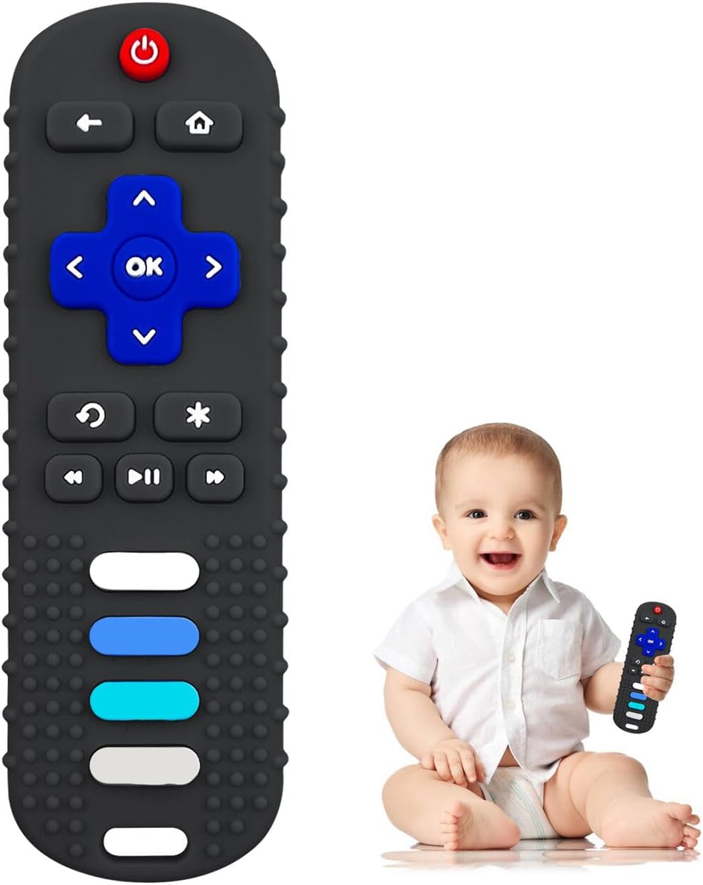 ROBBEAR Baby Teething Toys - 1 pack-Black RC / 1 pack