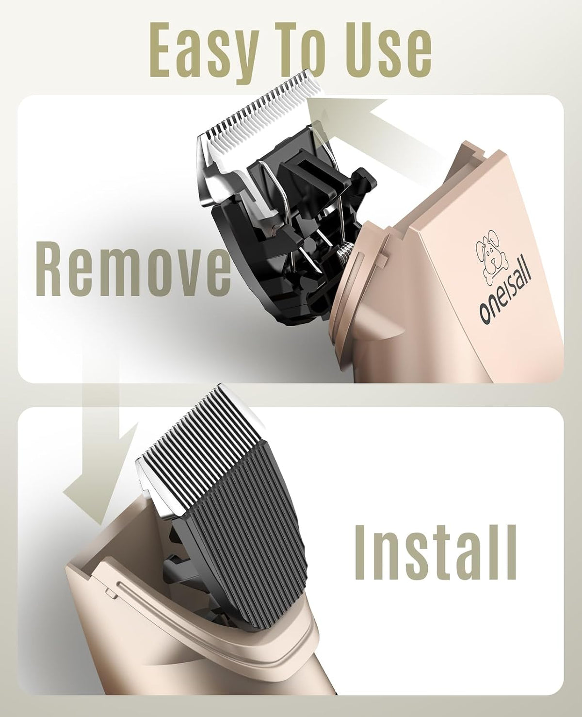 oneisall Low Noise Dog and Cat Clippers Replacement Blade – Essentials for Cats - image 2
