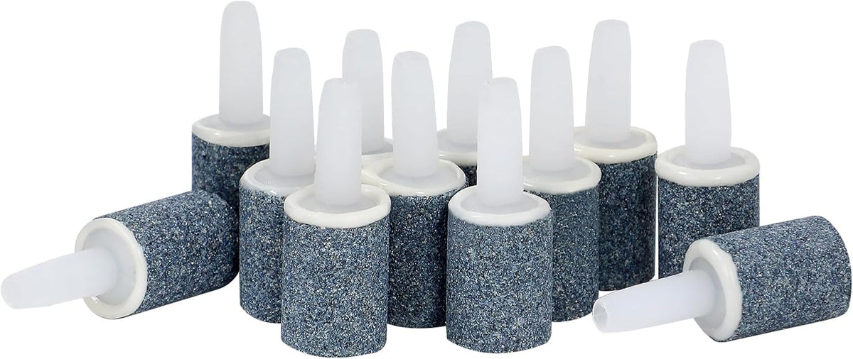 AQUANEAT Aquarium Air Stones 1 inch 12 Pack, Bubble Stone - 0.6 inch