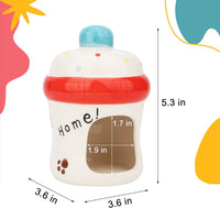 Hypeety Ceramic Hamster Hideout Decor Cool Bed Bath House - White/Bottle - image 2