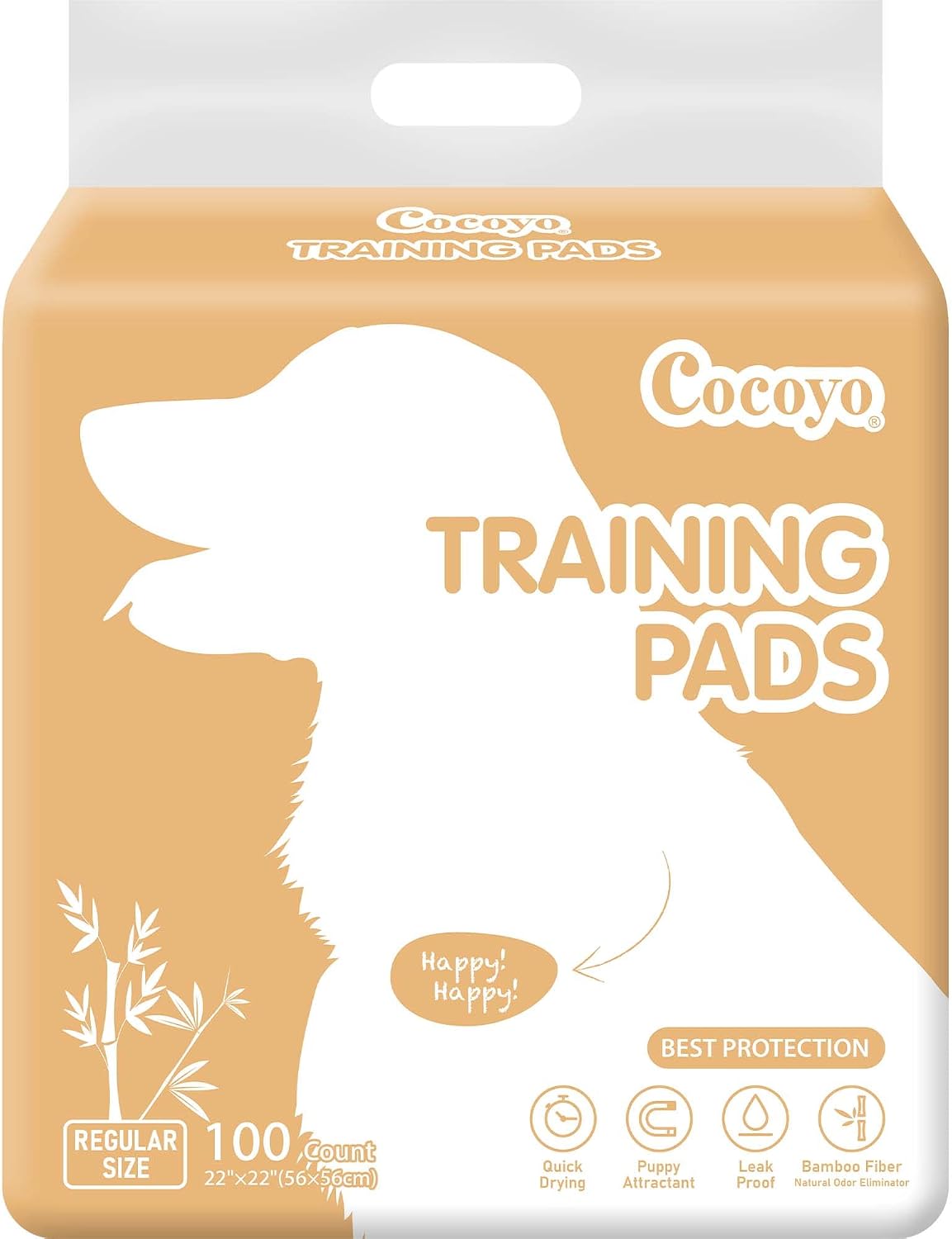 COCOYO Best Value Training Pads 30 Count, Dog Pee Pads - 1 / 22" x 22" Bamboo