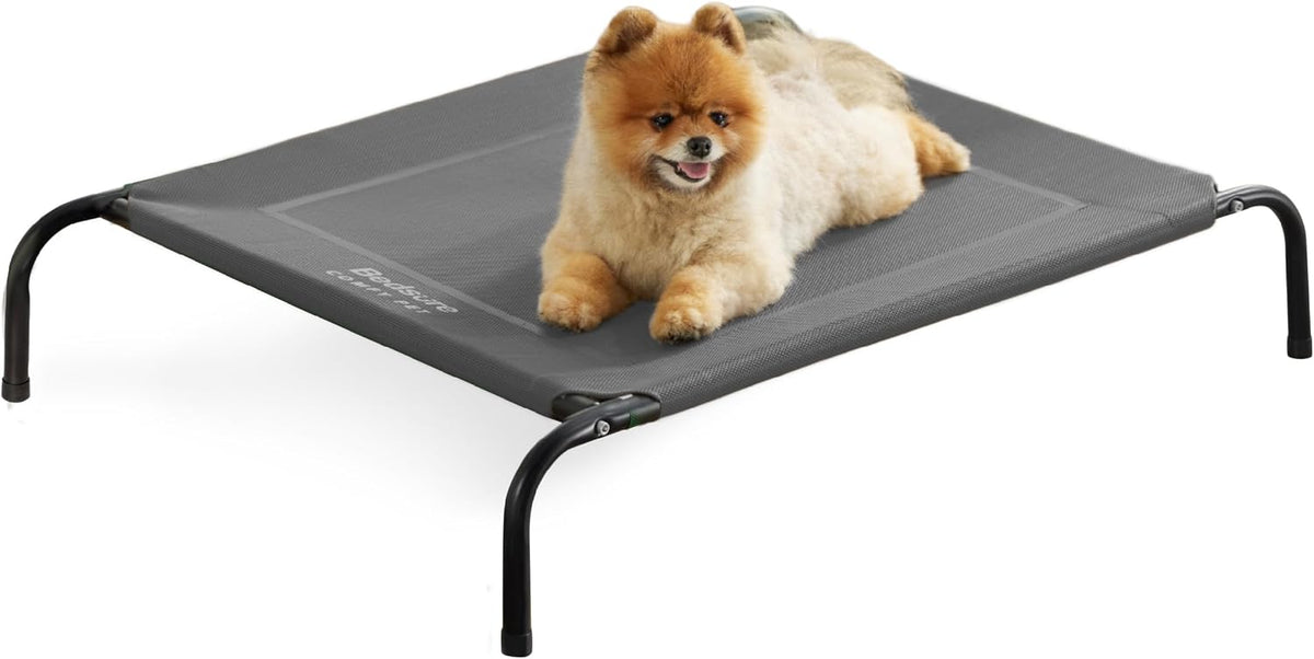 Bedsure Outdoor Elevated Cooling Dog Bed Large Sized Dog - Grey / 34.3"L x 21.8"W x 8"Th
