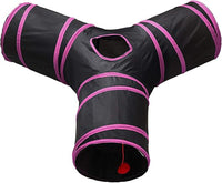 Tempcore 3 Way Collapsible Cat Tunnels, Indoor Cat Toys with Peek Hole & Ball, Perfect for Kittens & Rabbits
