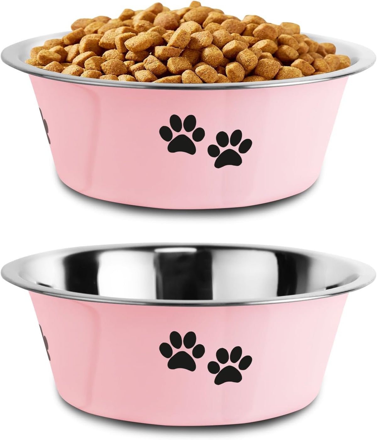 Stainless Steel Dog Bowls - Pink / 8.5 Cups/71 OZ
