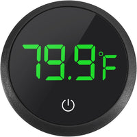 4PCS LED Aquarium Thermometer Fish Tank Thermometer Reptile Terrarium - Round-Black 1PCS
