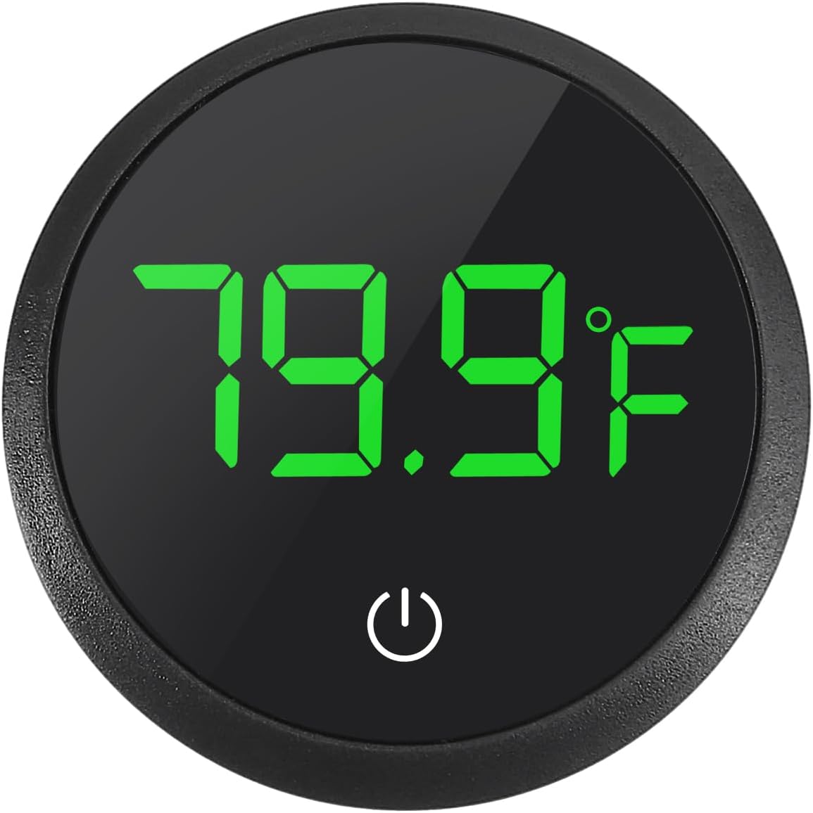 4PCS LED Aquarium Thermometer Fish Tank Thermometer Reptile Terrarium - Round-Black 1PCS