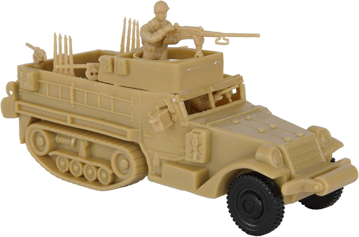 BMC Toys WW2 US M3 halftrack plastic army vehicle in tan - view 2