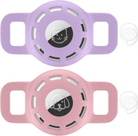 for Air tag Cat Collar Holder for Apple Air Tag - Ci-Pink+Purple