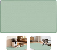 Cat Food Mat Extra Large Silicone Pet Bowl Mat 40''x28'' - Green / 51"L x 25.6"W