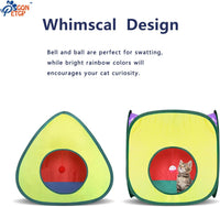 GONPETGP Cat Tunnels for Indoor Cats with Cube Tent Toys Combo - Rainbow - image 3