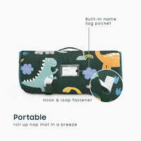 Wake In Cloud, Toddler Nap Mat with Pillow and Blanket - Standard - 50"x20" / Dark Green - image 3