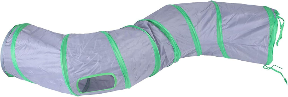 iCAGY Cat Tunnel Toys for Indoor Cats Kittens Rabbits - 47" (Shape S) / Grey