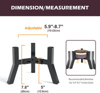 SHAINFUN Adjustable Metal Raised Stand for Large & XL Breeds - Black-7.8H- Square / Height: 7.8", Width: 5.9-8.7" - image 4