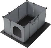 HOOBRO Cat Litter Box Enclosure with Large Oxford Mat - Grey