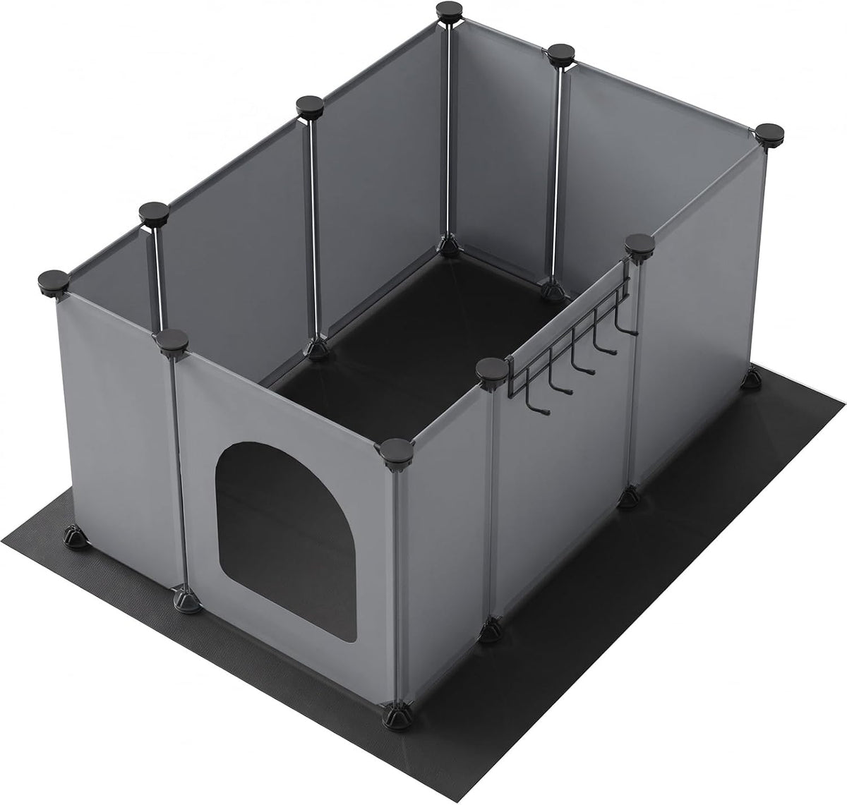 HOOBRO Cat Litter Box Enclosure with Large Oxford Mat - Grey
