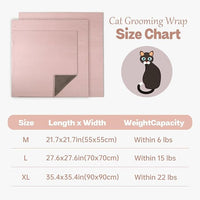 Paw Legend 27.6" Cat Wrap for Grooming Cat Wrap for Cutting Nails Cat Restraint for Nail Clipping Self Adhesive Blanket Restraint Cloth for Cats Within 15lbs