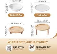 Elevated Cat Bowls, Cat Food and Water Bowl Set - White / 1 Bowl+1 Dish - image 2