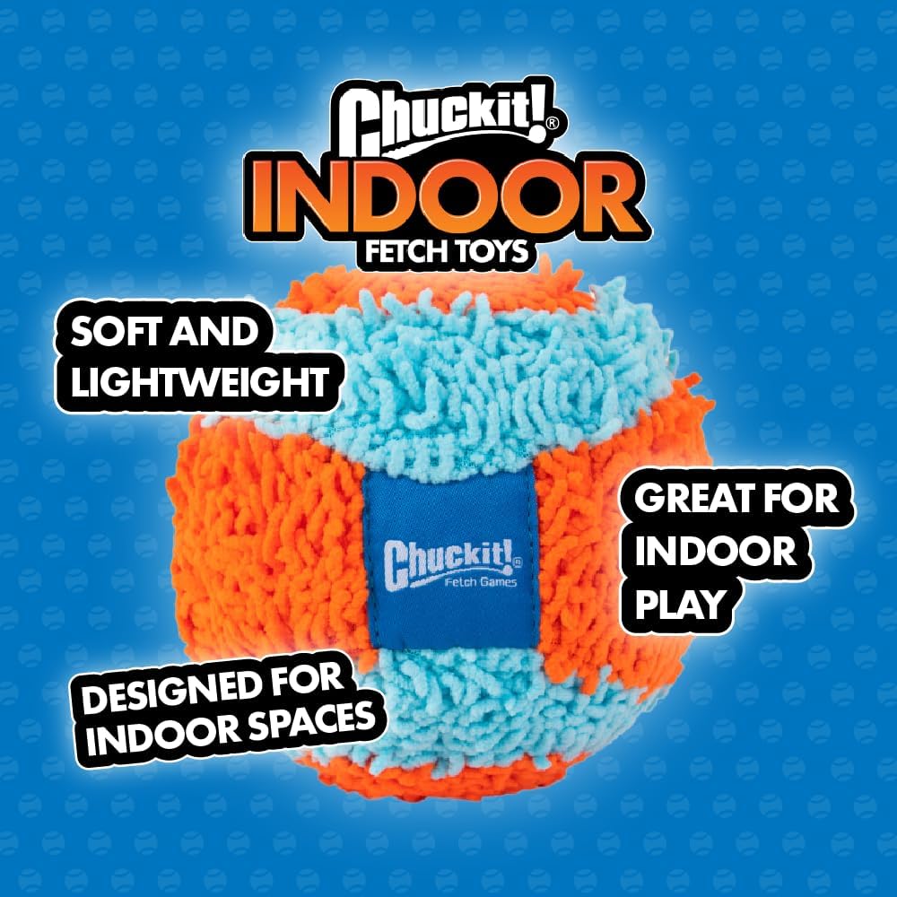 Chuckit! Indoor Fetch Ball Dog Toy, Orange and Blue - Orange & Blue Squirrel / 4.7 inches (12 Pack) - image 3