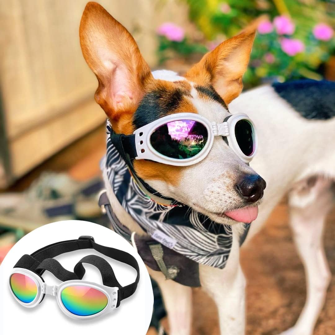 QUMY Dog Sunglasses Dog Goggles for Medium Large Breed Dogs Eye - White - image 3