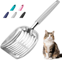 Showvigor Cat Litter Scoop, Metal Cat Scooper - Greige