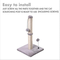 MECOOL Cat Scratching Post Premium Basics Kitten Scratcher Sisal Scratch Posts with Hanging Ball 22" for Kittens or Smaller Cats (22 inches for Kitten, Gray)