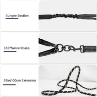Pieviev Double Dog Leash for 2 Medium&Large Dogs, Longer Coupler - Pure Black - image 3