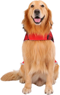 HDE Dog Puffer Jacket Fleece Lined Winter Coat & Harness Hole NVY - X-Large / Buffalo Plaid - image 2