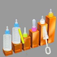 Pet nursing bottle kit with 2 squeeze bottles, 10 silicone nipples and brushes - view 3