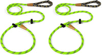 Slip Lead Dog Leash Reflective Training Durable Braided Rope Leashes – Essentials for Dogs - Light Green / 2PCS Large 1/2in x 6ft