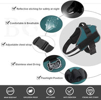 Bolux Dog Harness, No-Pull Reflective Dog Vest, Breathable Adjustable Pet Harness with Handle for Outdoor Walking - No More Pulling, Tugging or Choking (Turquoise, L)