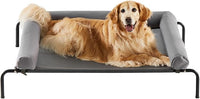 RRPETHOME Large Elevated Cooling Dog Bed, Raised Pet Cot Beds for Large Dogs, Elevated Outdoor Dog Bed, Chew Proof Portable Cooling Pet Cot with Skid-Resistant Feet and Breathable Mesh