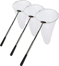 RESTCLOUD Insect and Butterfly Net with 12" Ring, 24" Net Depth - 12" Ring, 59" Handle (Pack of 3)
