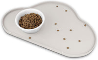 Silicone Pet Placemat for Dogs and Cats - 18.8"L x 11.7"W / Cream