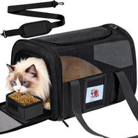 Soft Cat Carrier, Small Dog Bag Soft-Sided Cat Carriers - Black / 13.0"L x 13.0"W x 20.0"H