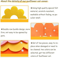 Cute Flower Recovery Collar - Adjustable M Size (2pcs), After Surgery Elizabethan Collar for Kittens, Cats, Puppies & Rabbits